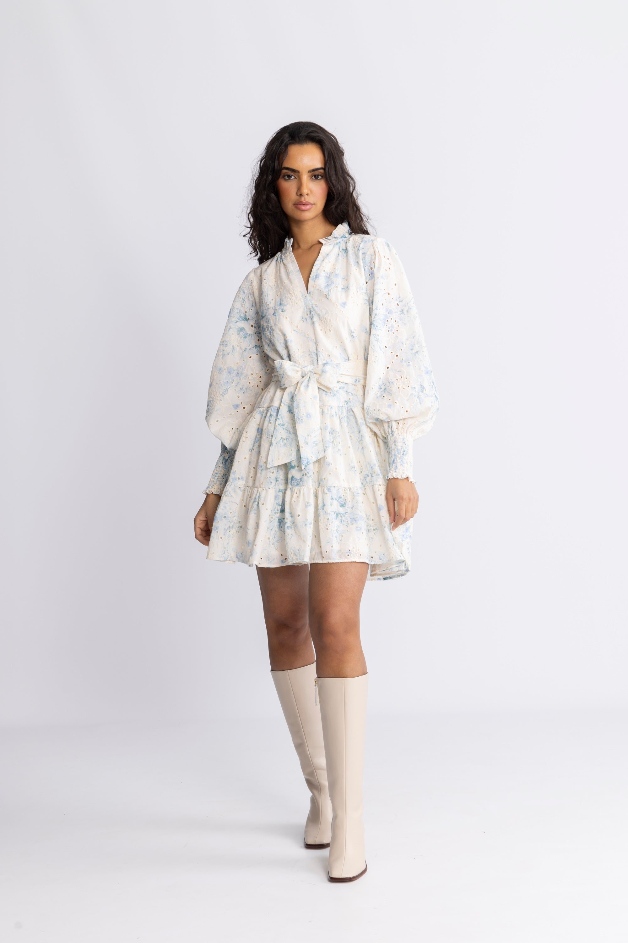 Delphine B Anglaise Dress - Blue