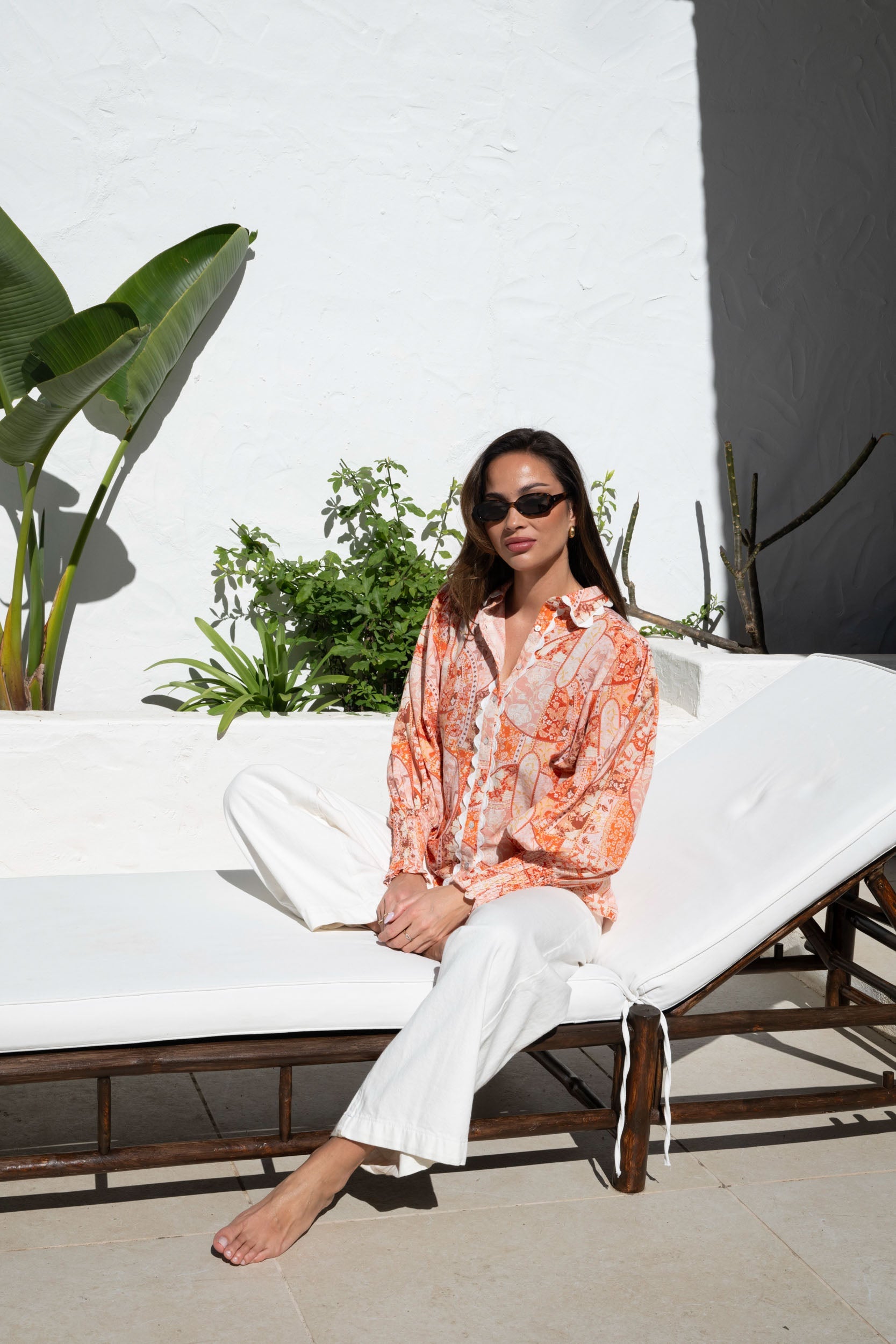 Sibba Patchwork Blouse - Coral