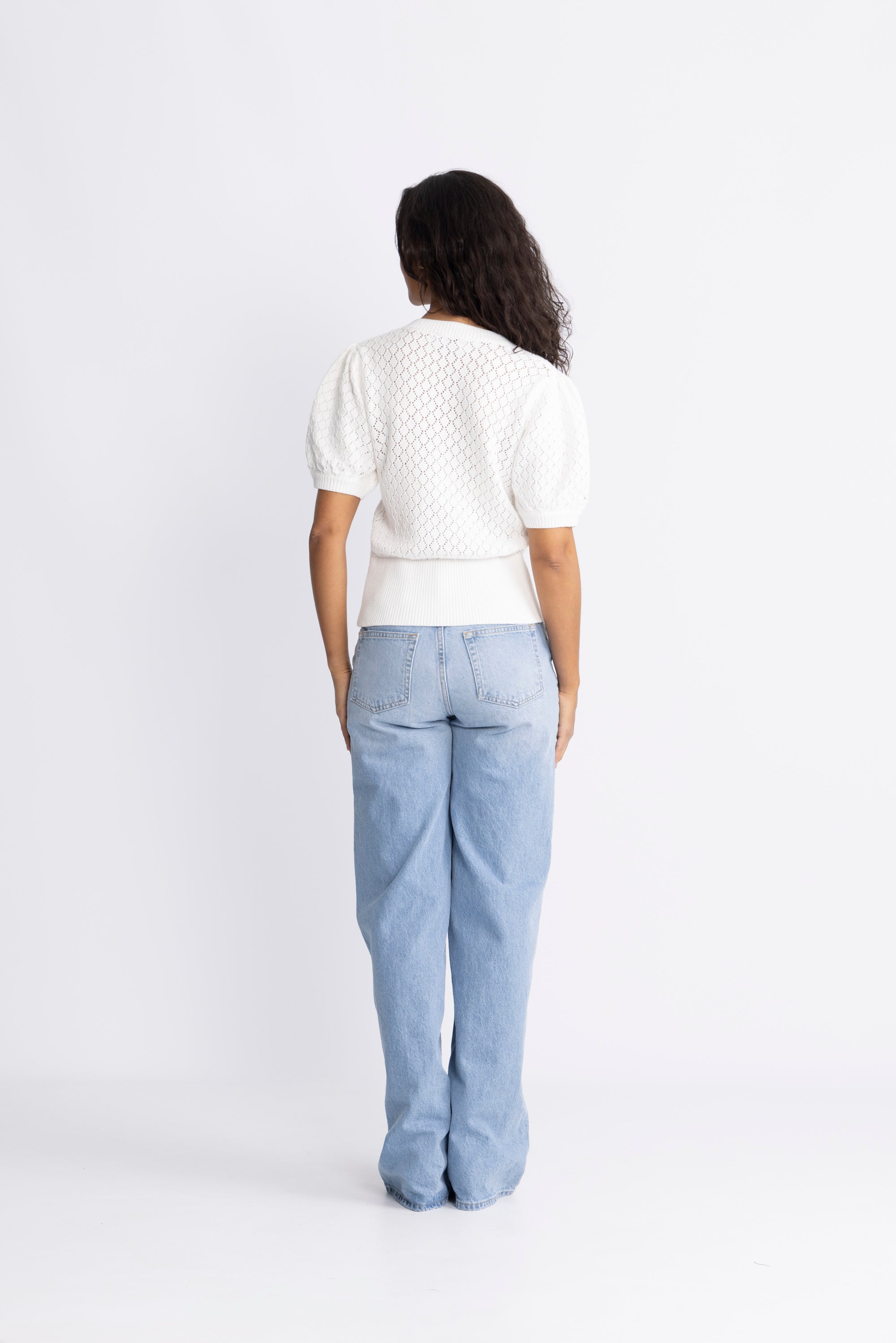 Kari Crochet Tee - Off White