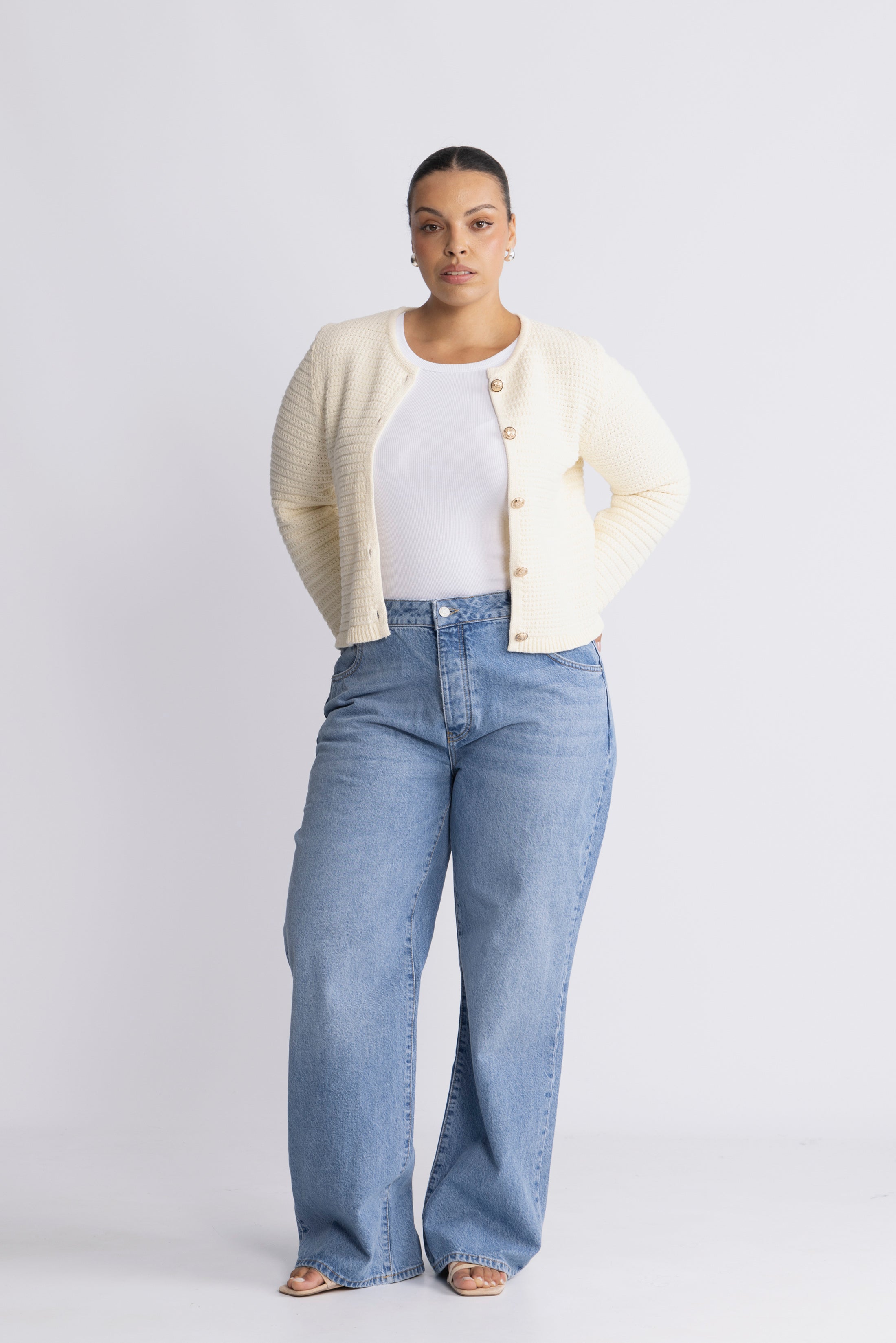 Marie Cotton Knit Cardigan - Off White