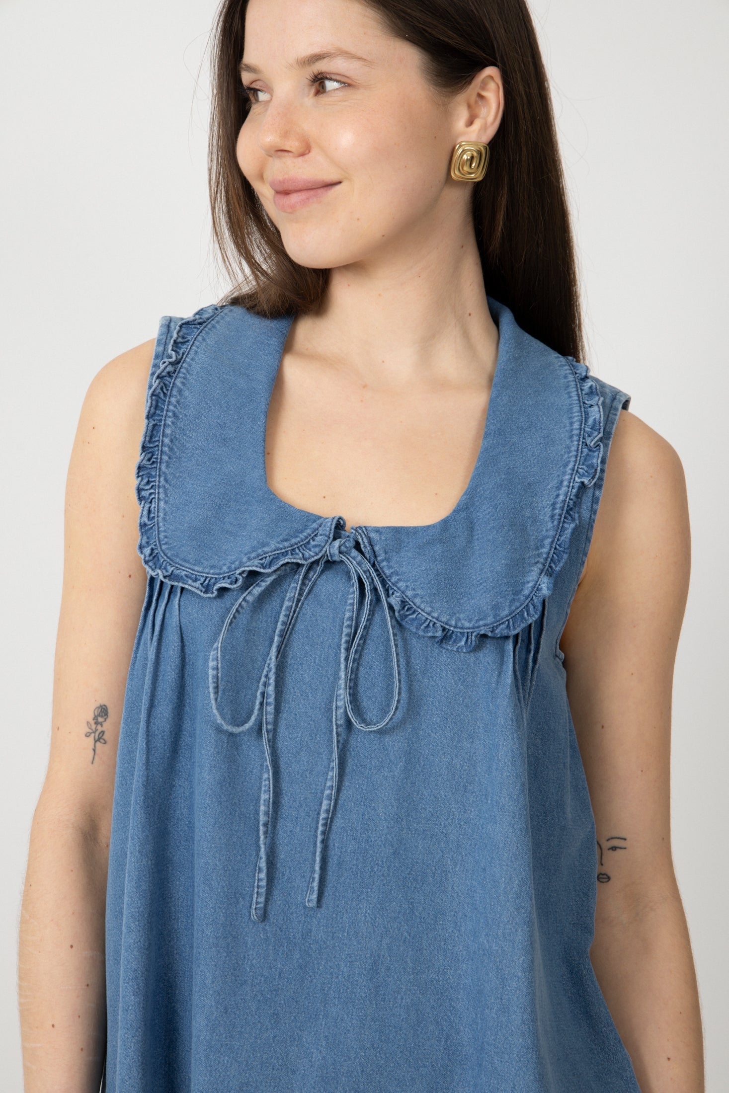 Hedda Denim Mini Dress - Blue