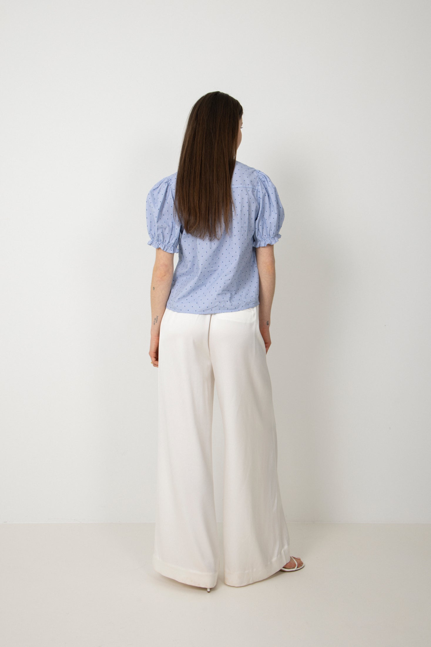 Signy Stripe Emb Blouse - Blue Stripe