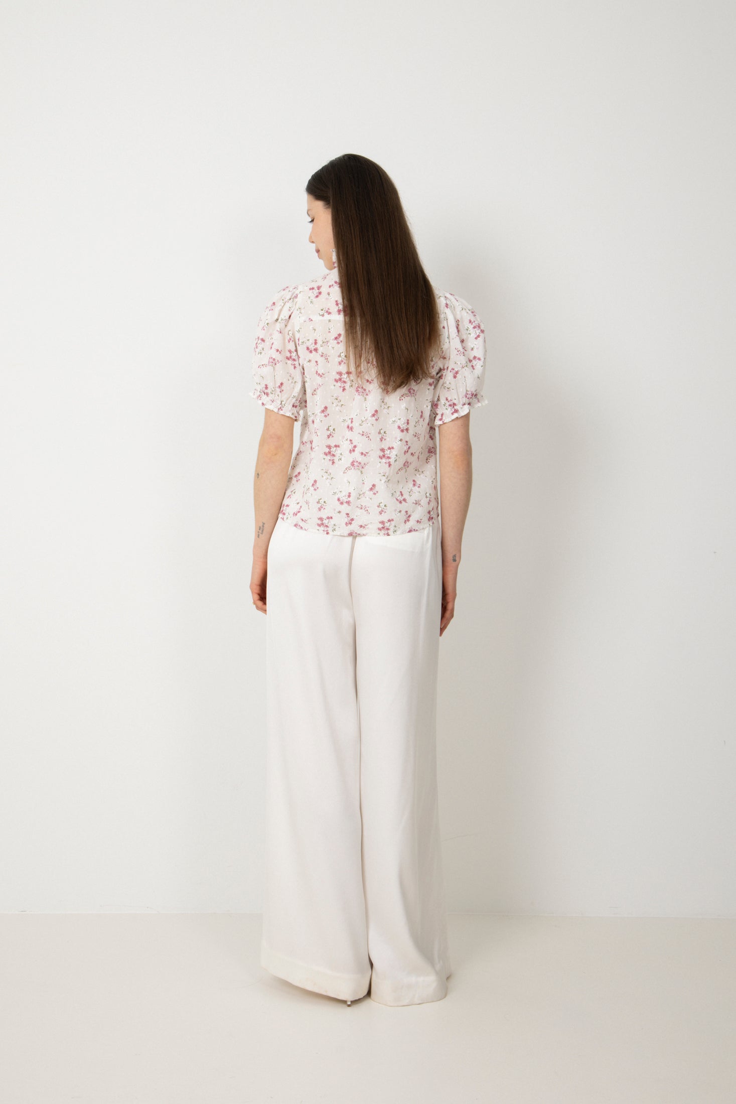 Signy S Flower Dobby Blouse - Pink Dobby