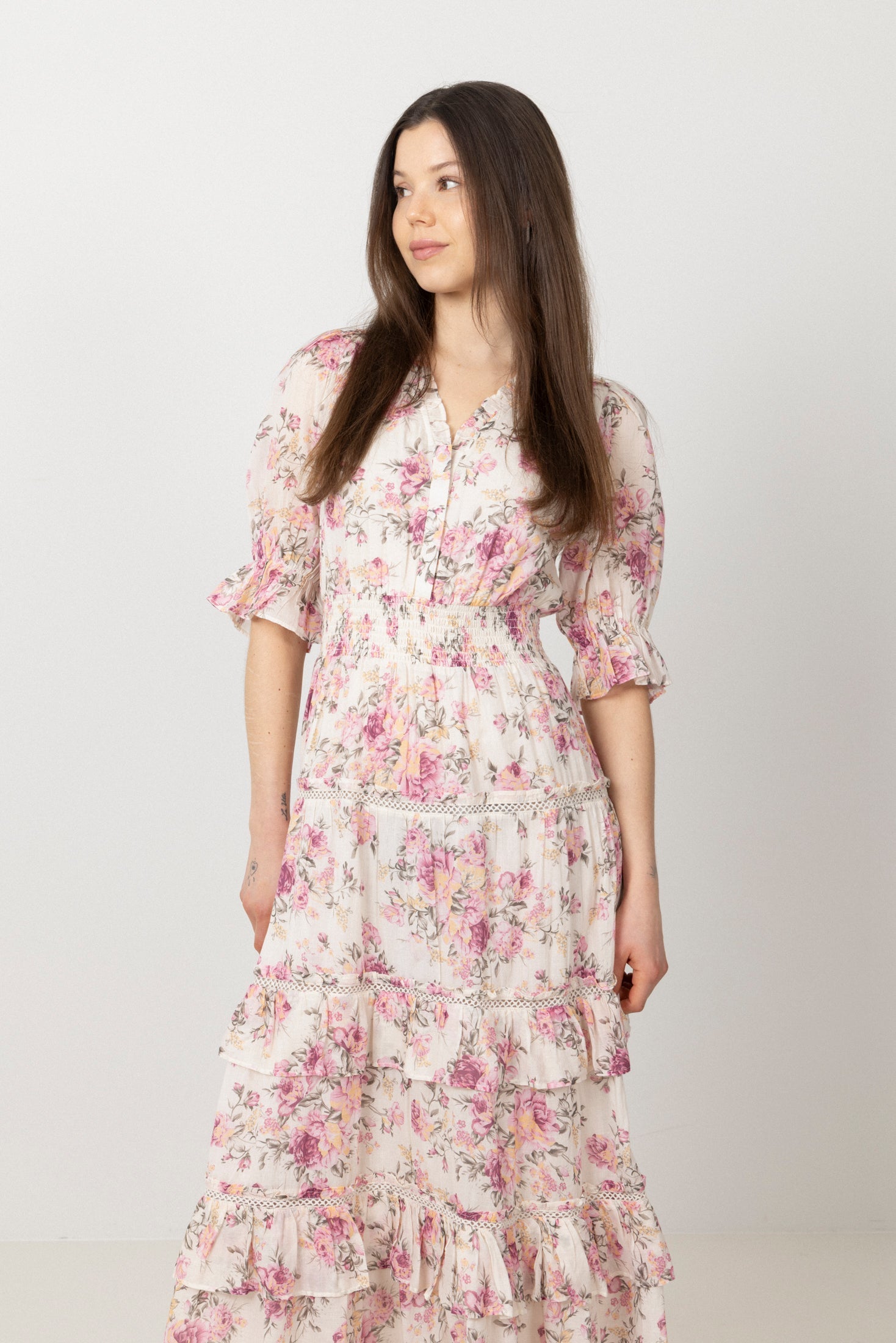Vera Dreamy Flower Dress - Pink Flower