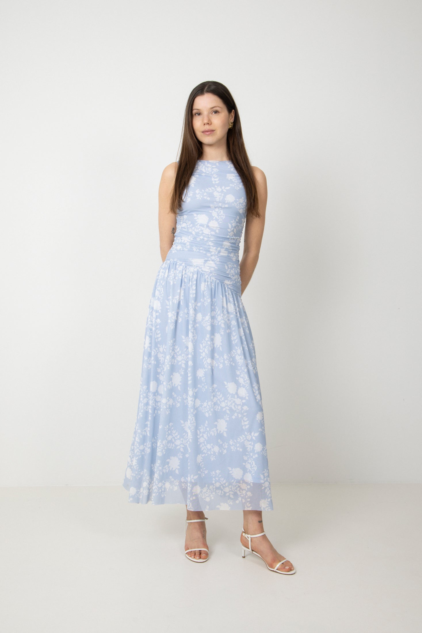 Mette Mesh Maxi Dress - Light Blue