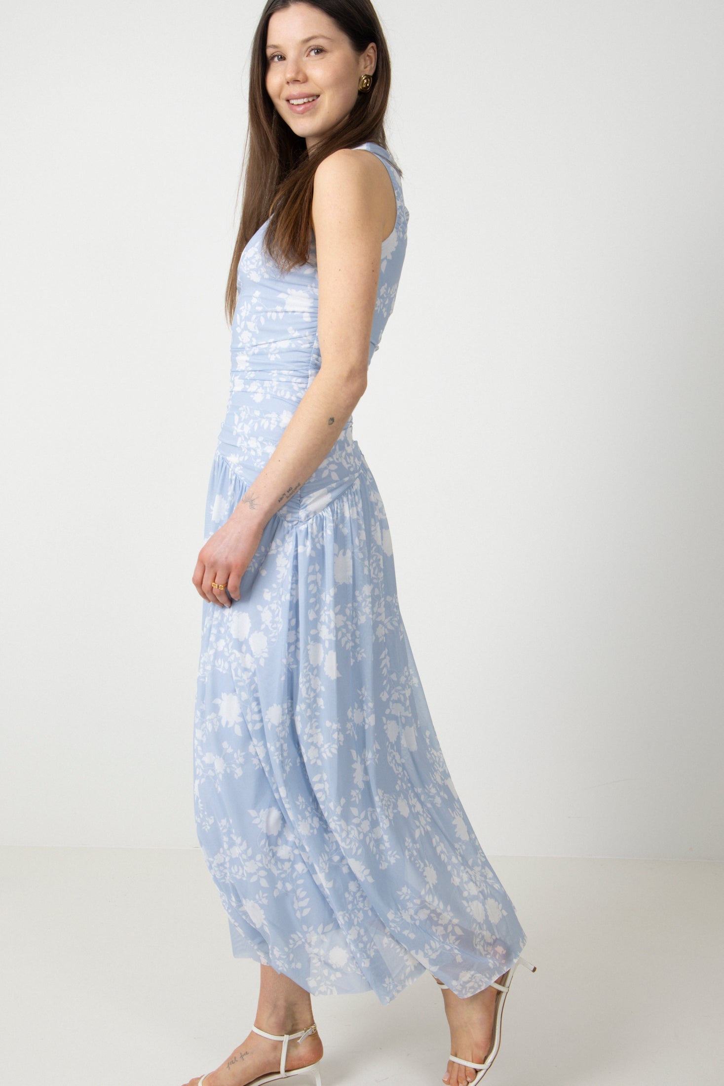 Mette Mesh Maxi Dress - Light Blue