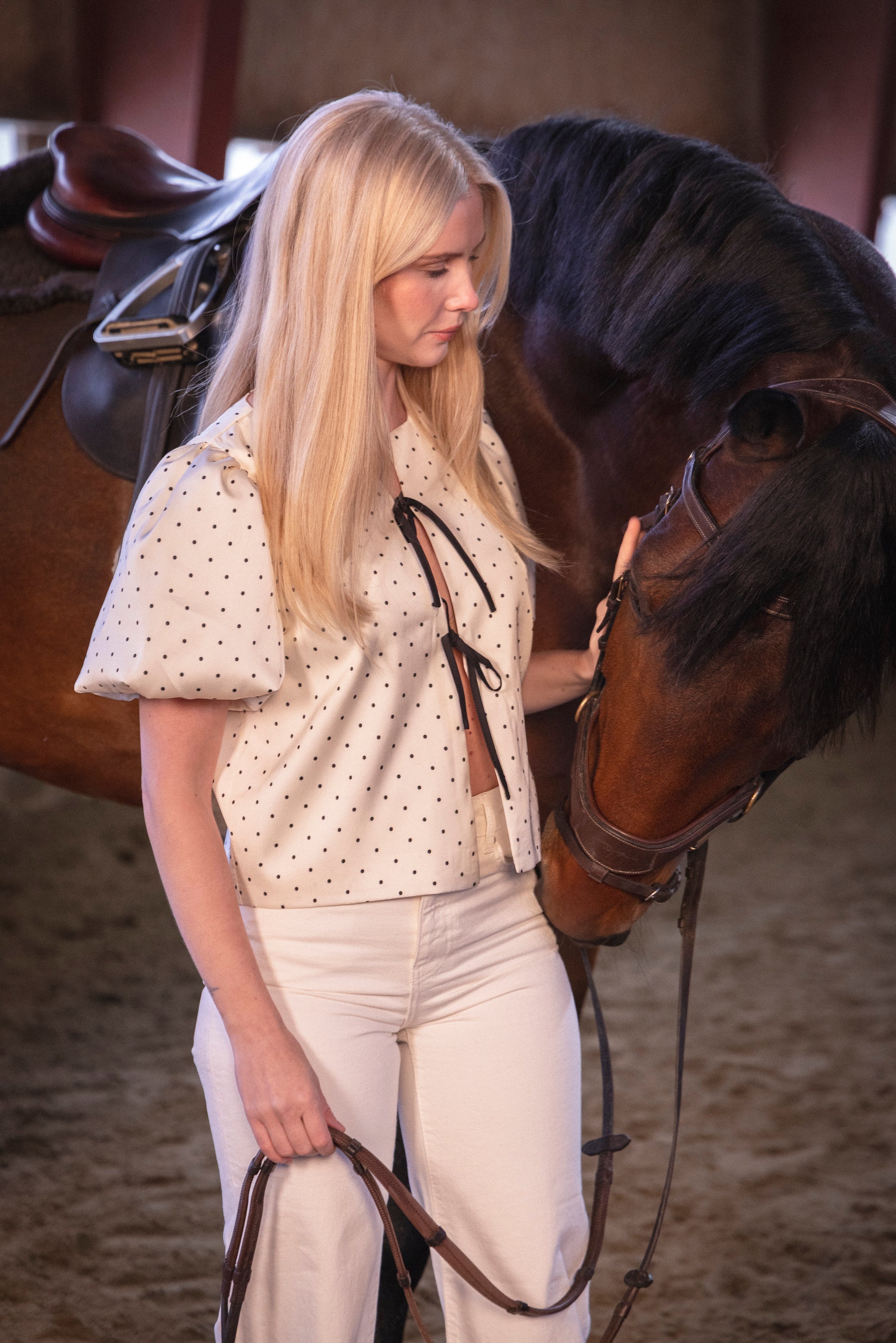 Rosie Polka Dot Blouse - White