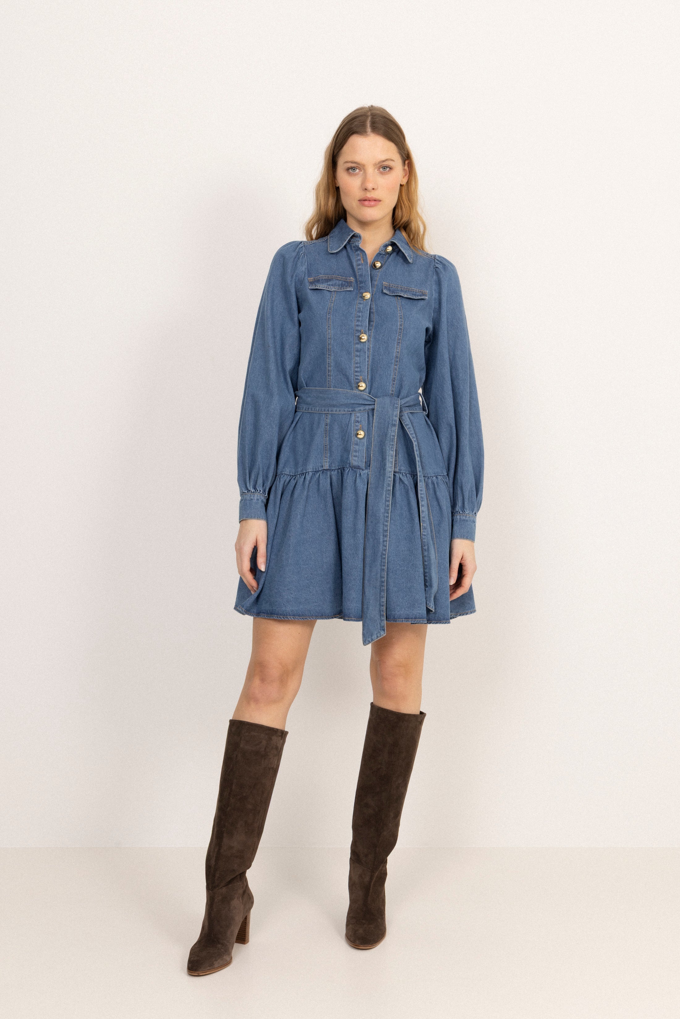 Vagna Denim Dress - Blue