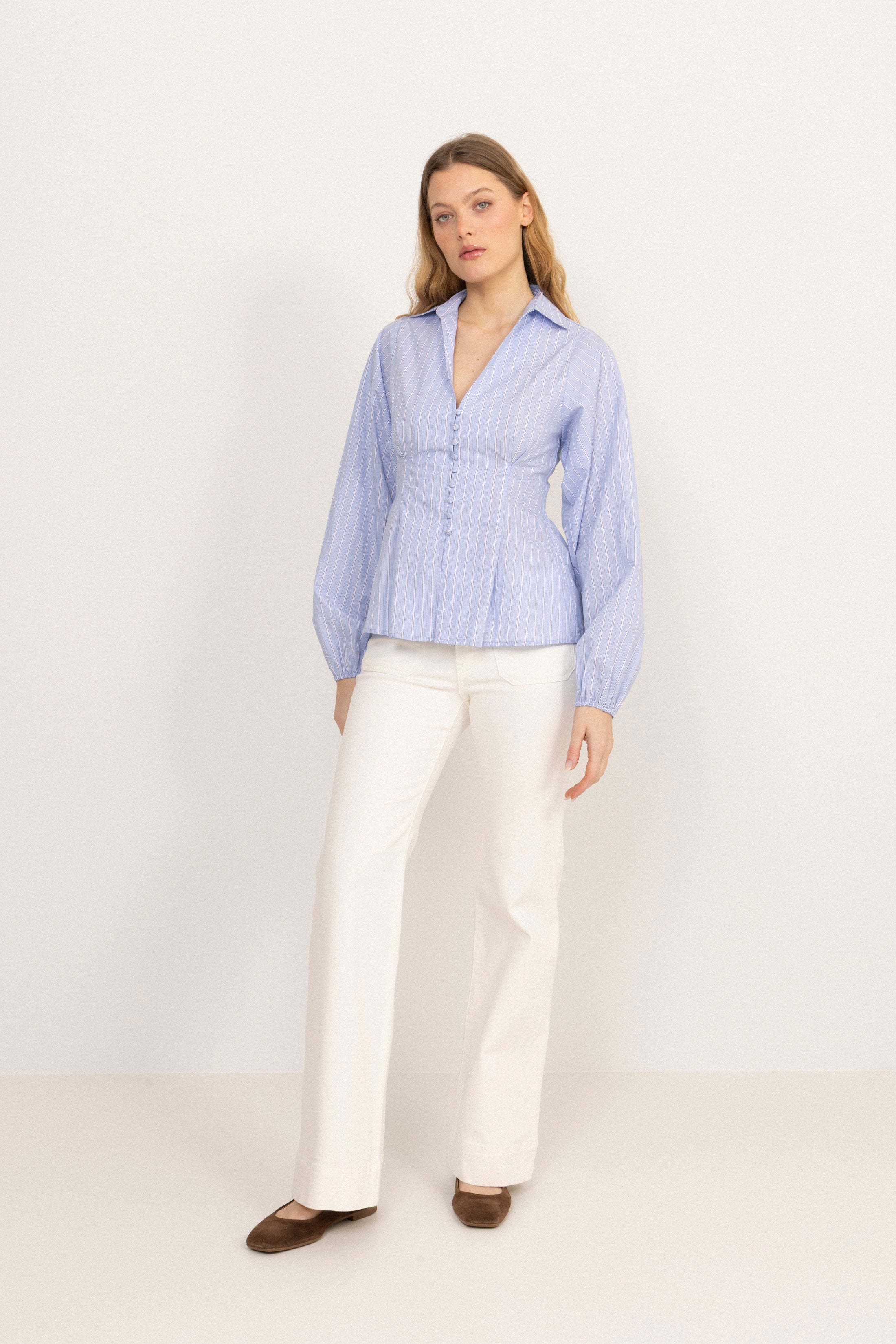 Juni Cotton Poplin Shirt - Light Blue
