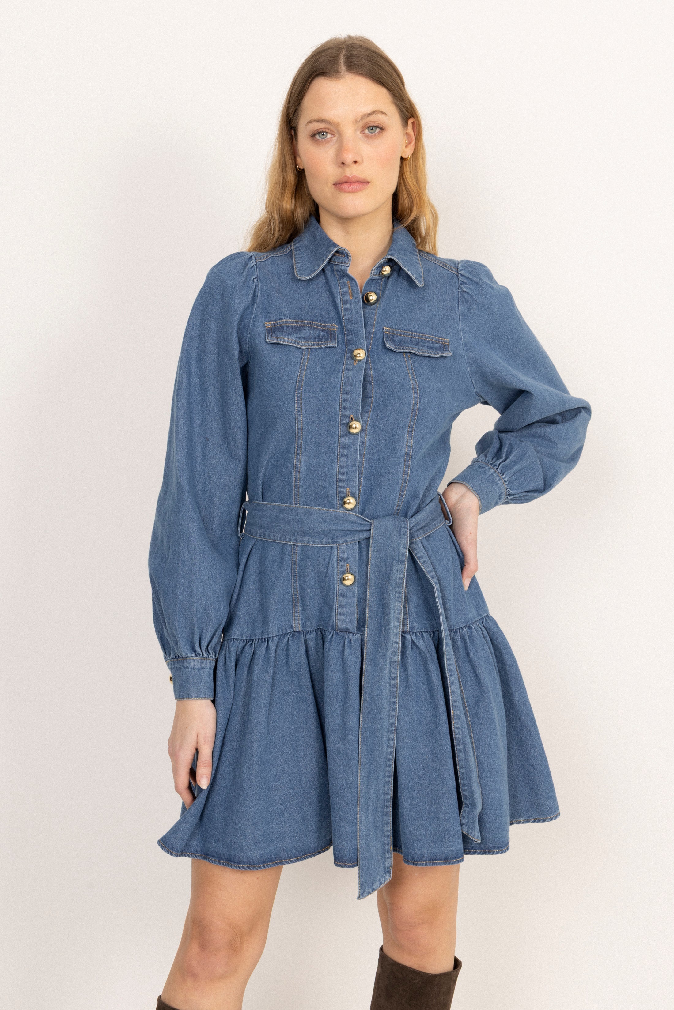Vagna Denim Dress - Blue