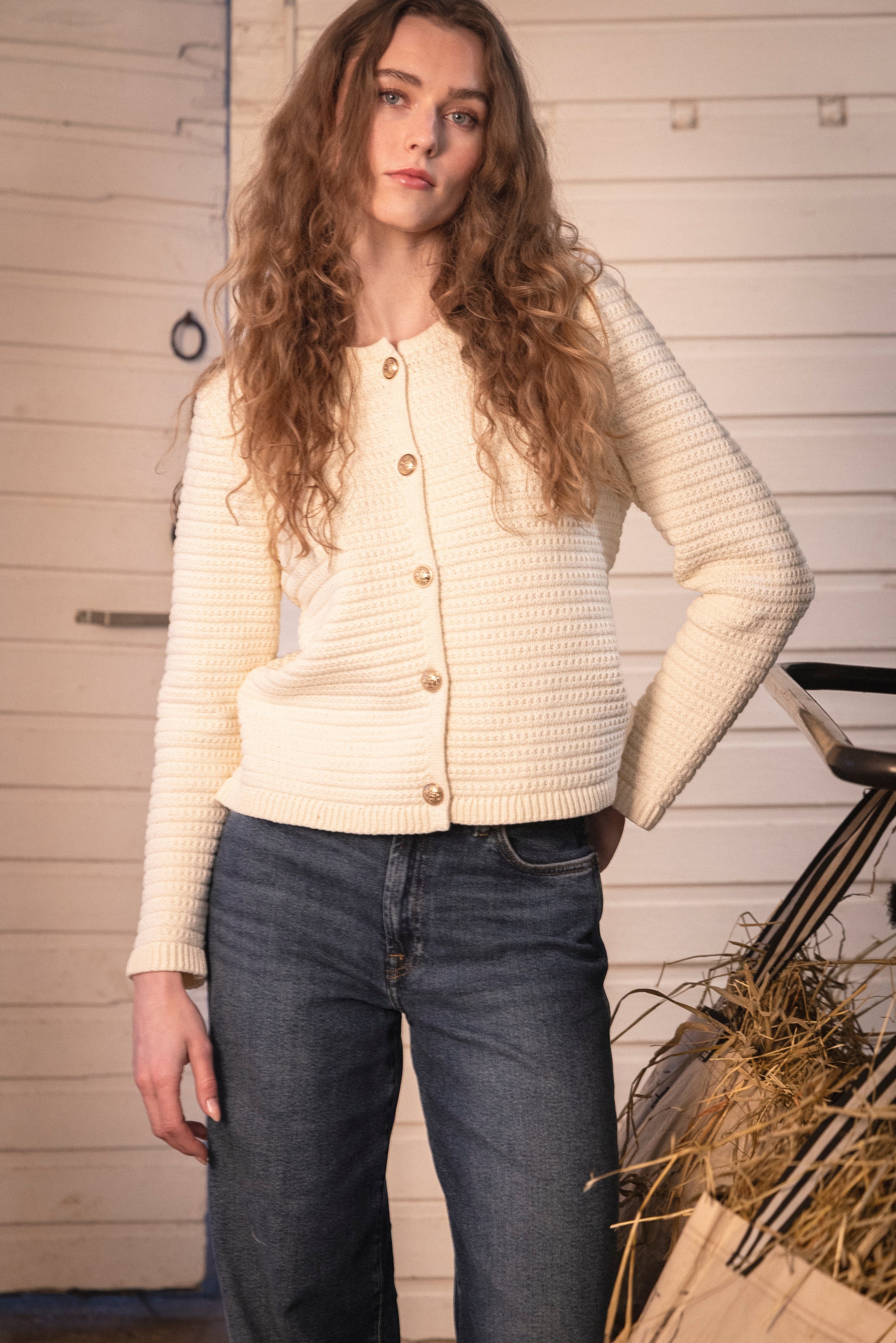 Marie Cotton Knit Cardigan - Off White