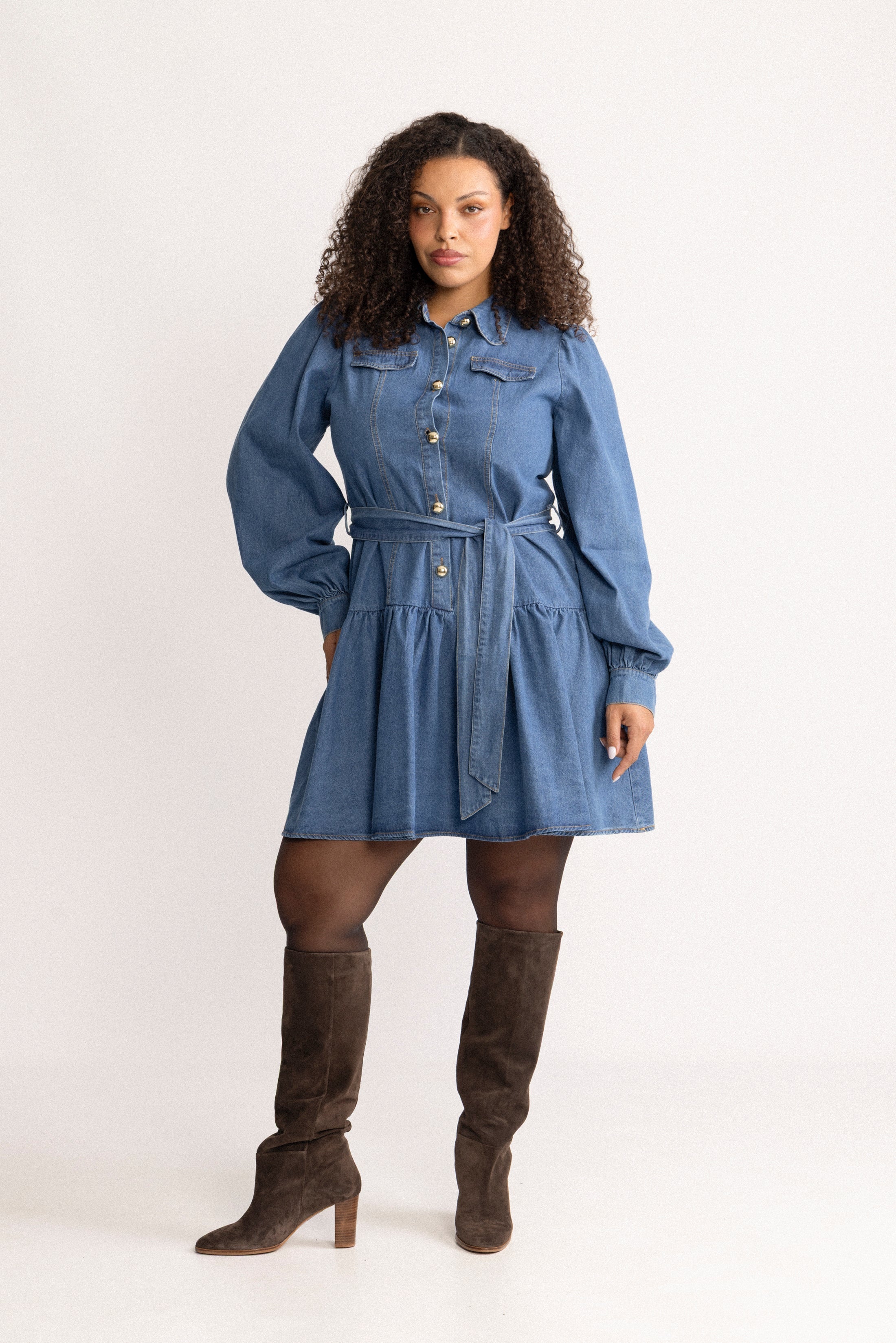 Vagna Denim Dress - Blue
