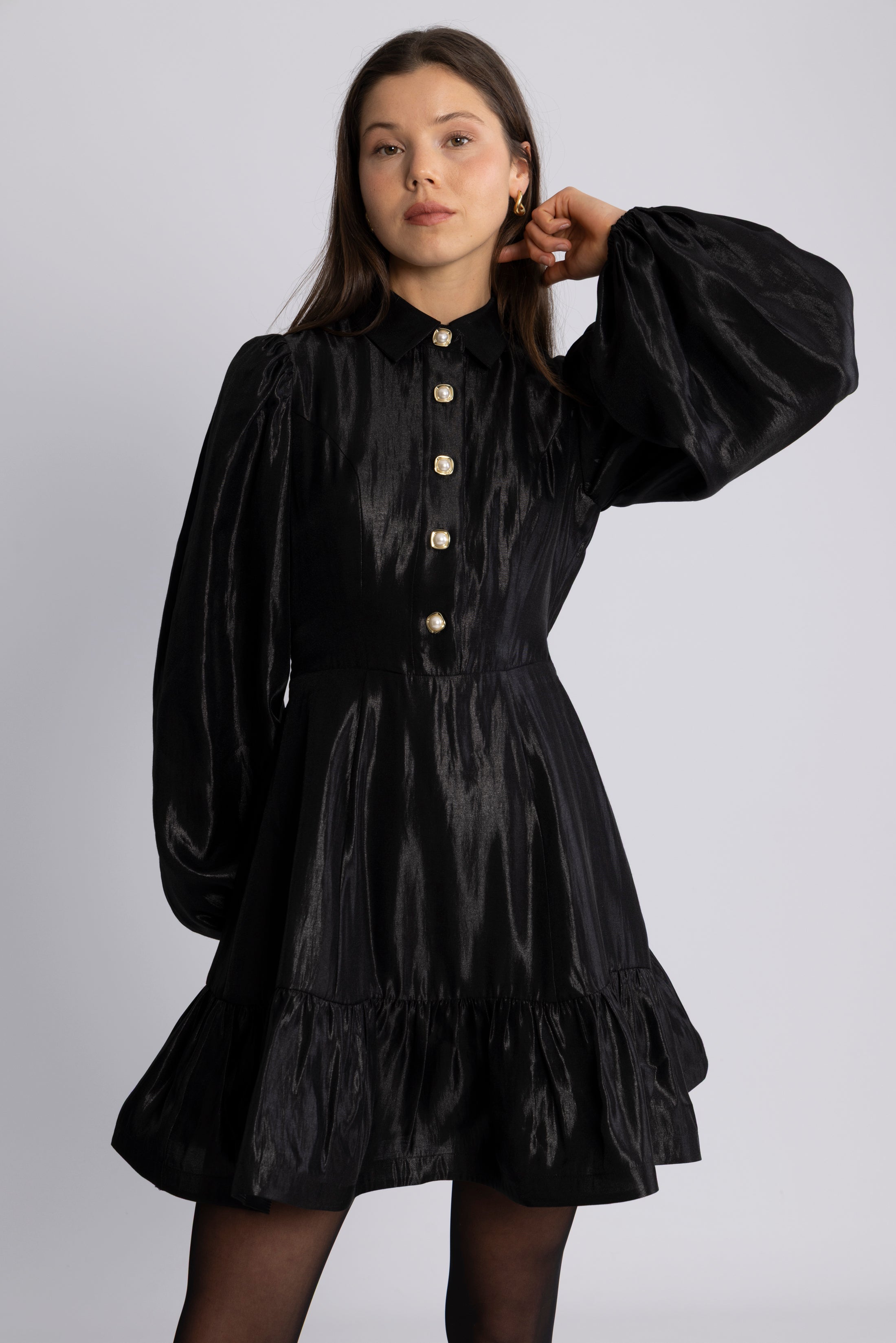 Mandy Organza Mini Dress - Black