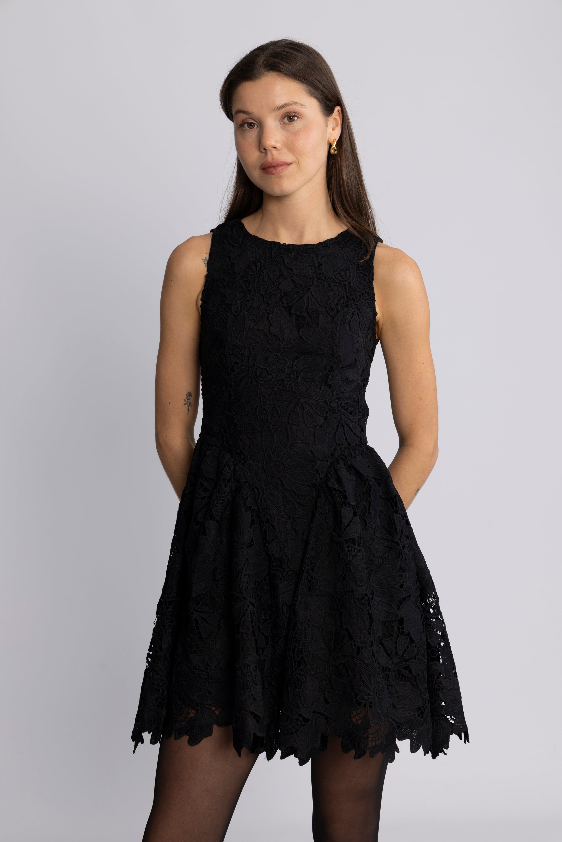 Milly Lace Mini Dress - Black