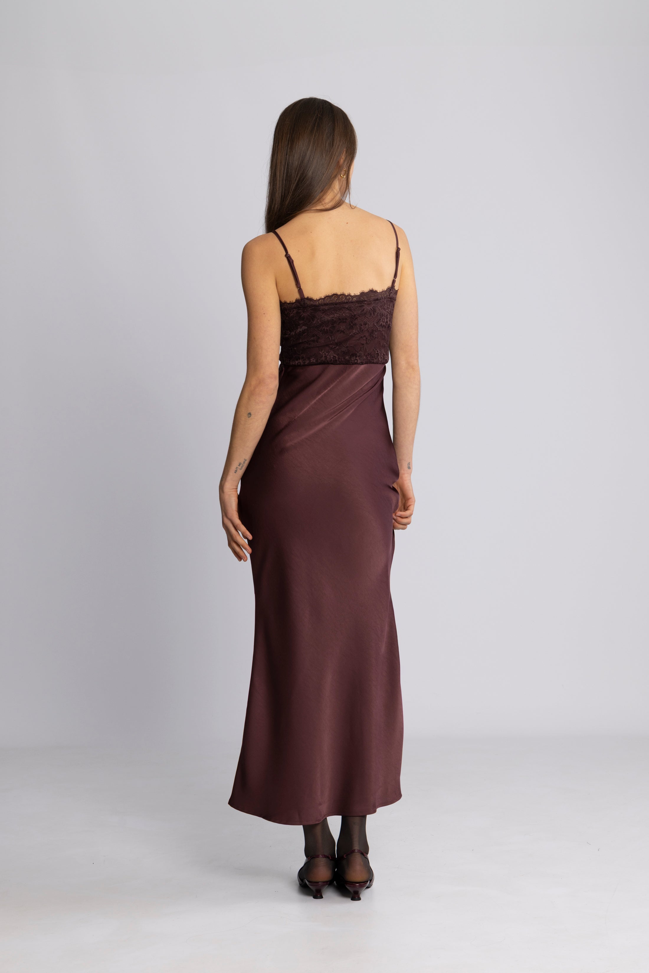 Signi Slip Satin Dress - Bordeaux
