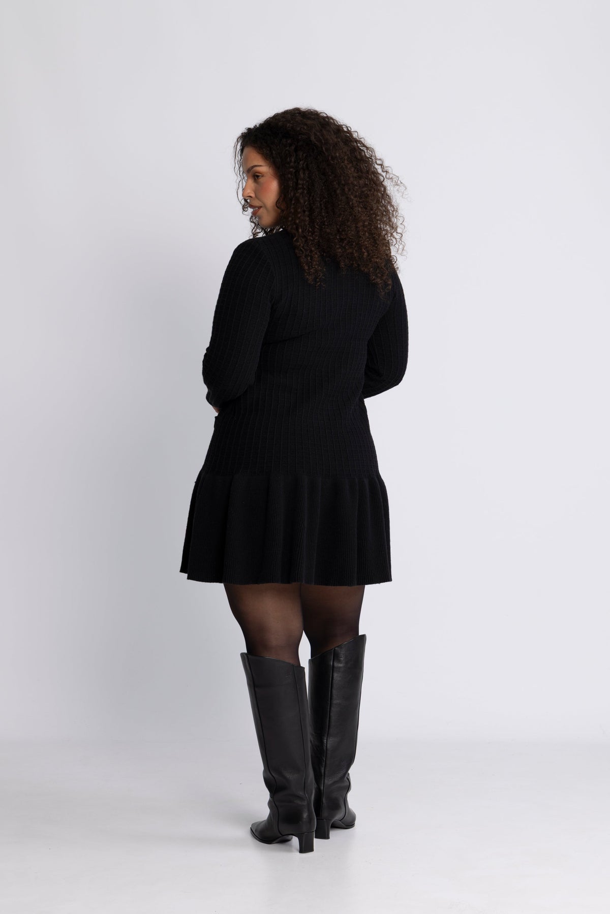 Gerda Crochet Mini Dress - Black