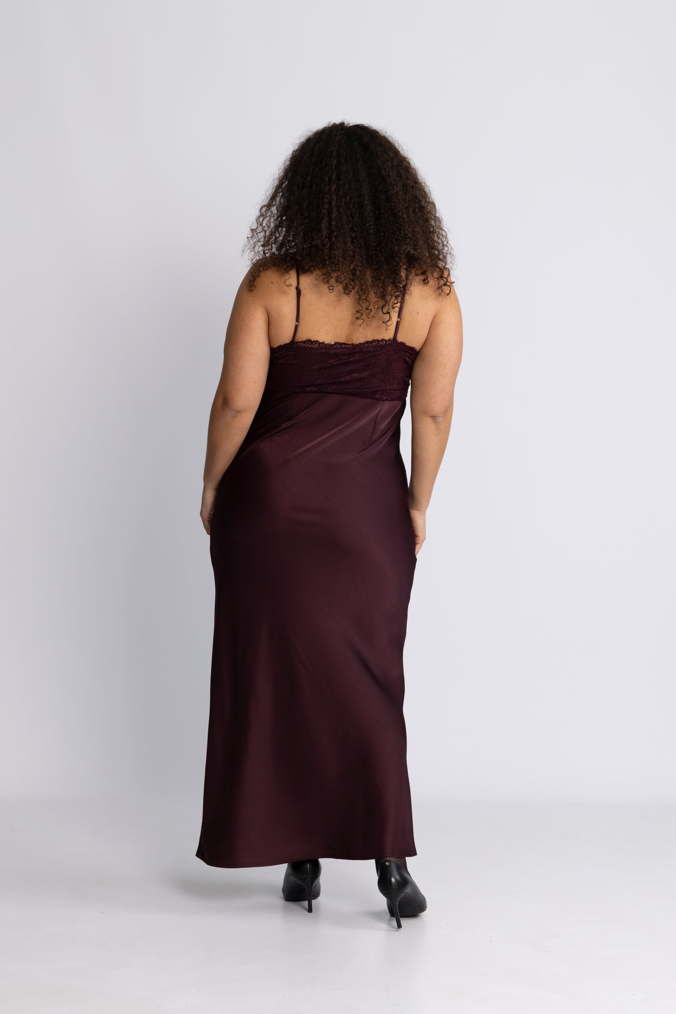 Signi Slip Satin Dress - Bordeaux