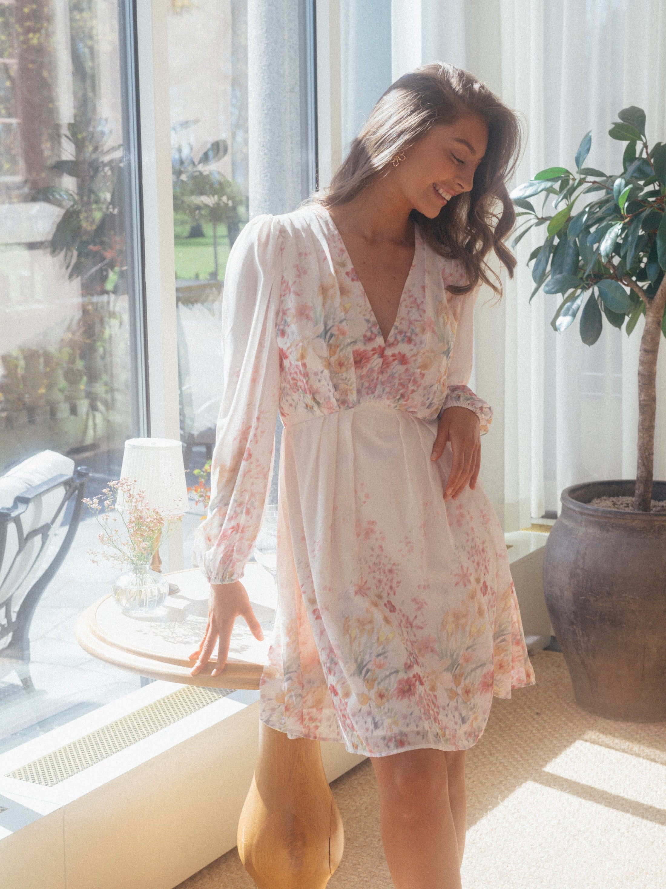Maja Chiffon Mini Dress - Light Pink