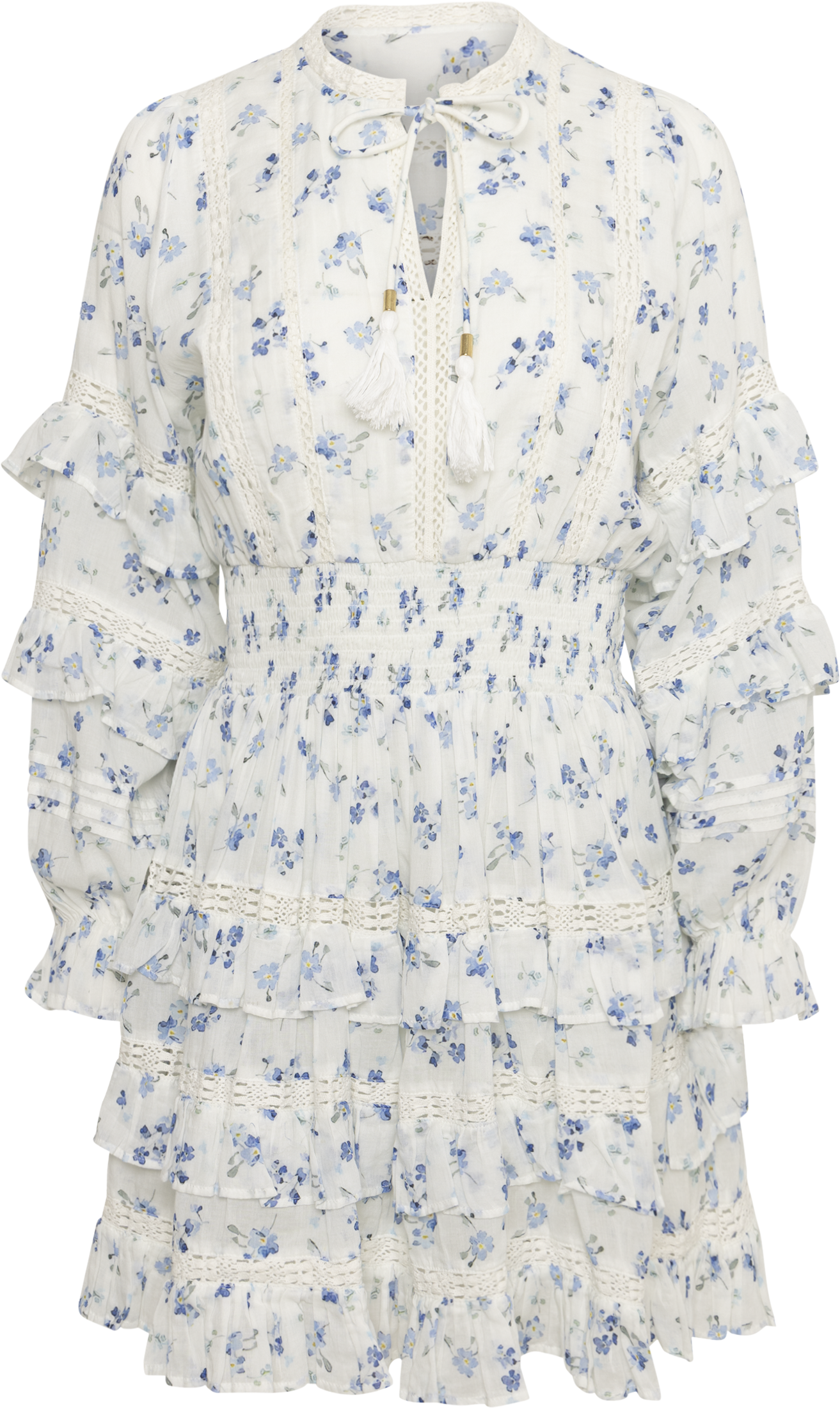 Sol Cotton Flower Dress - Blue Flower