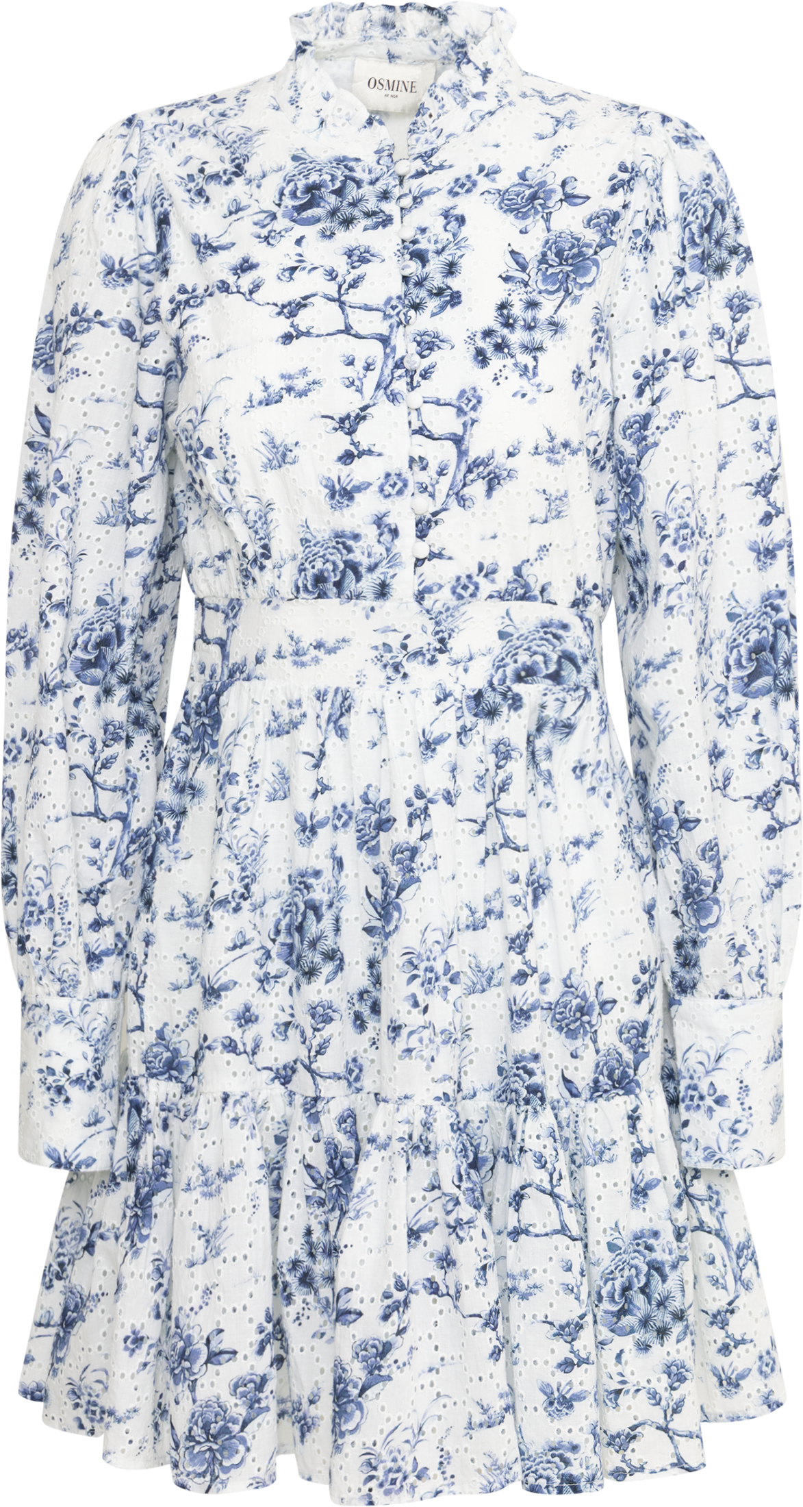 Liv Porcelain B Anglaise Dress - Off White/Blue
