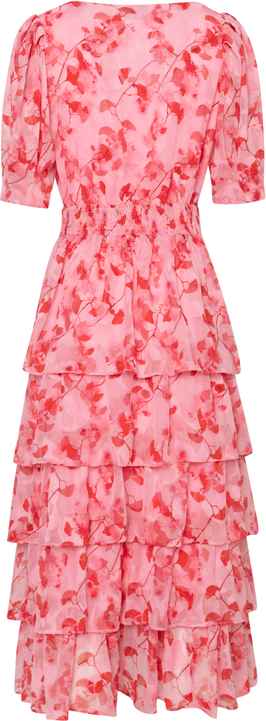 Jade Goddess Midi Dress - Pink/Red