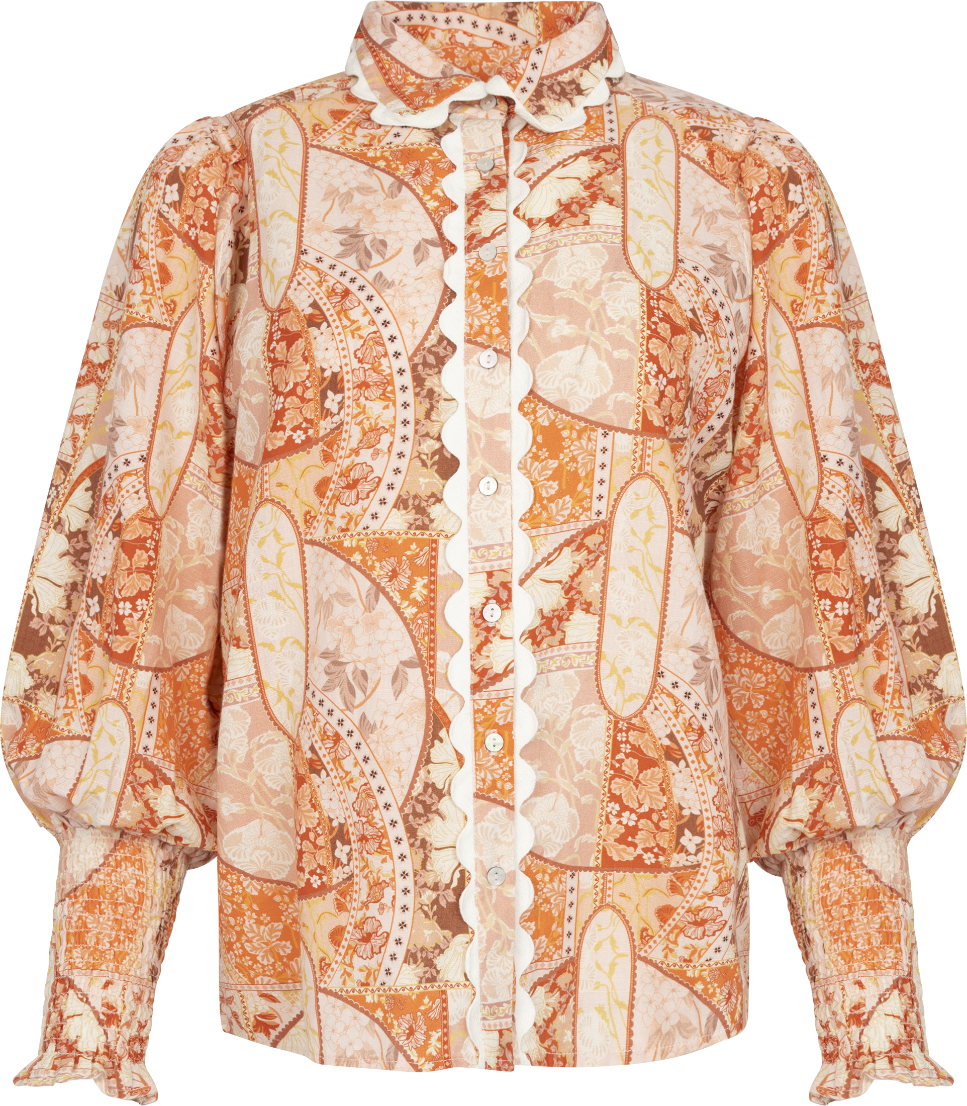 Sibba Patchwork Blouse - Coral
