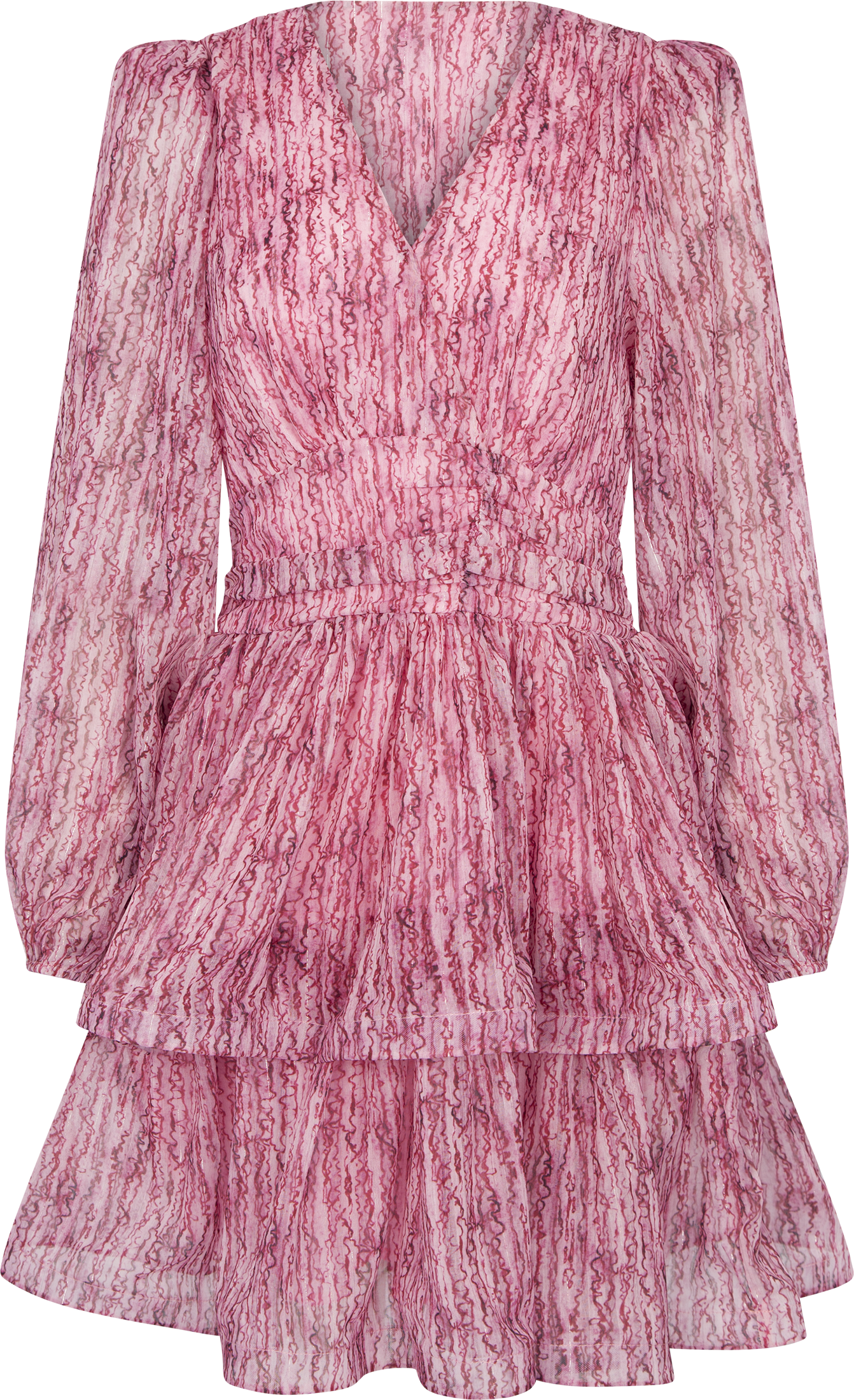 Jade Wave Blurry Stripe Dress - Blurry Pink Lurex Stripe